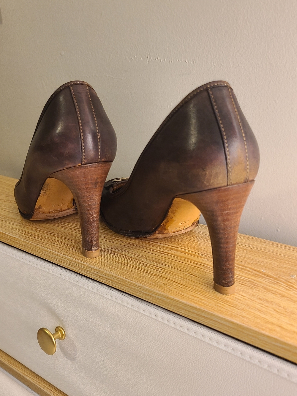 Gucci Brown Leather GG Logo Loafers - Women's - Picture 4 of 5